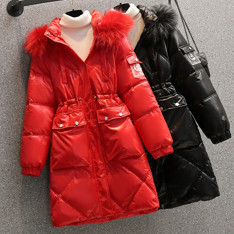 dress 2021 new winter down cotton-padded jacket show thin heavy hair loose to reduce age brought winter jacket coat