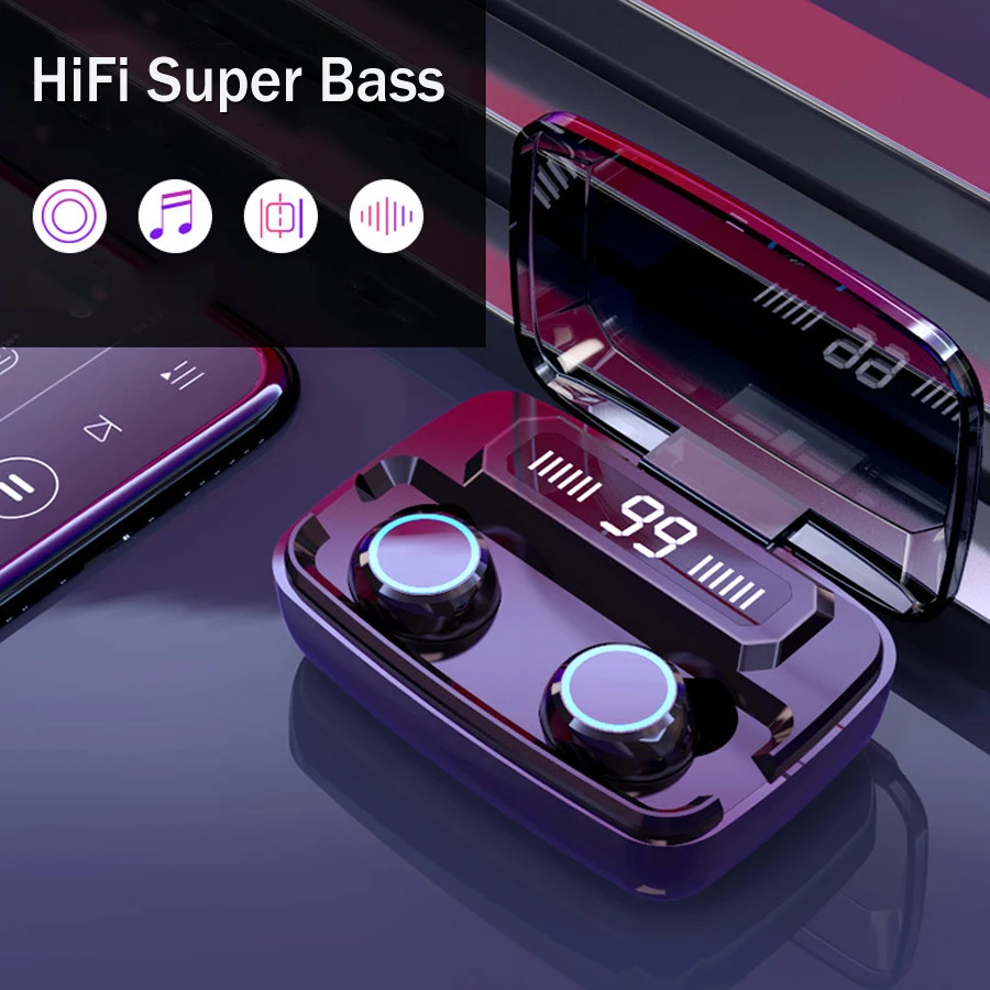 TWS беспроводные наушники Bluetooth 5 0 спортивные стерео гарнитура с микрофоном