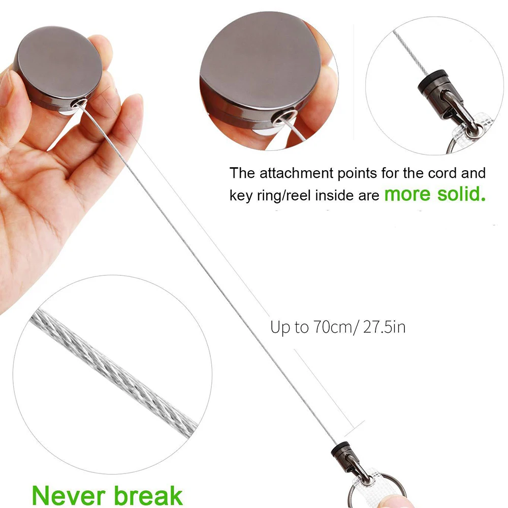 

Retractable Key Chain Wire Rope Camping Telescopic Burglar Chain Key Holder Tactical Keychain Outdoor Key Ring Return
