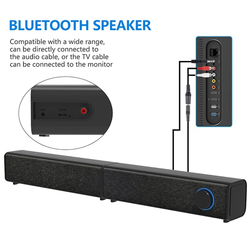 

Wireless Bluetooth 5.0 Speaker Home Detachable Hands-Free Call Two-Channel Stereo Soundbar Speaker for TV Theater System