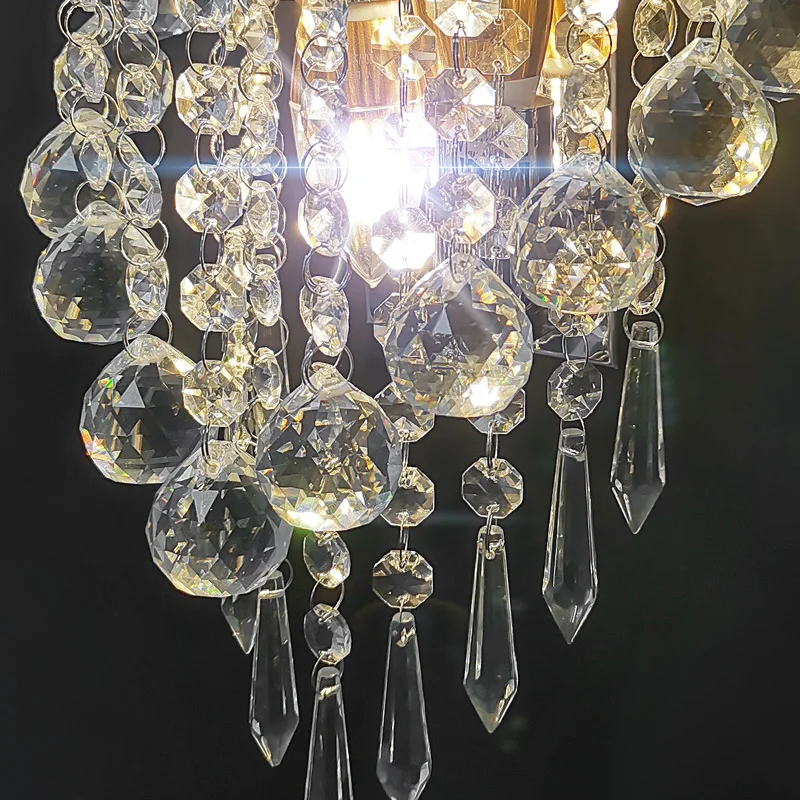 Luces led E14 Современные хрустальные зеркальные настенные светильники из