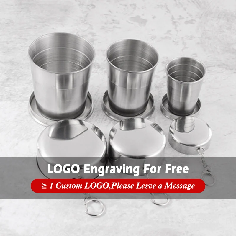 Складная чашка из нержавеющей стали с логотипом на заказ|Чашки и соусницы| |