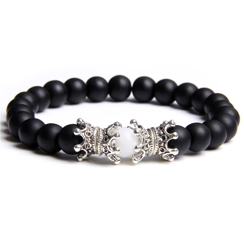 Пара черный белый любовь энергетические бусы браслет для женщин и мужчин дружба