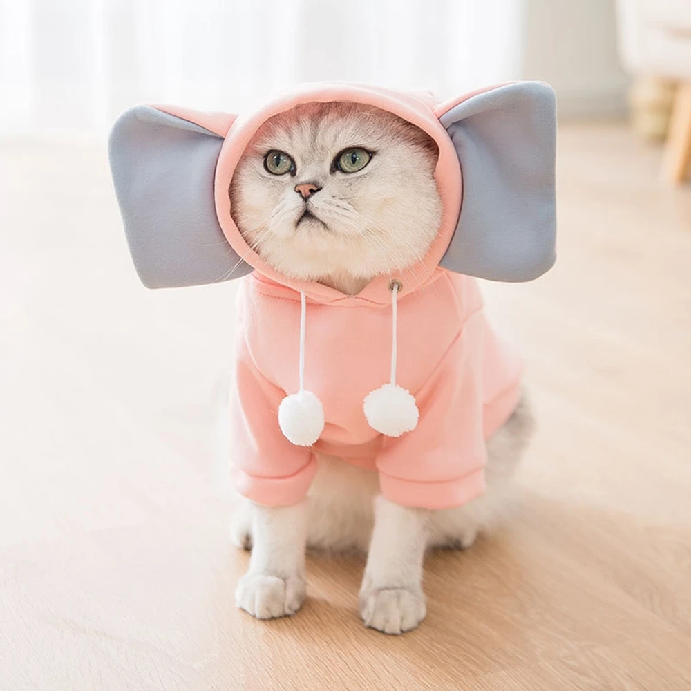 

Pink Elephant Ears Hoodie Pet Cat Dog Clothes Christmas Easter Clothes Pet Equipment Comfortable Fabric Cute Pet Suit