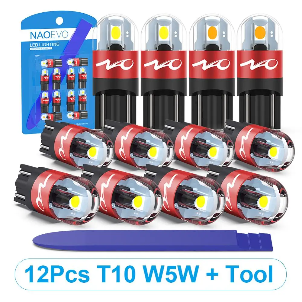 NAO W5W T10 светодиодный светильник 5W5 12V 24V авто Интерьер 3030 SMD чип WY5W Инструменты для