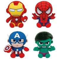 15cm ty beanie big eyes iron man spider man groot panther collection ornaments soft plush toy doll child birthday chirstmas gift