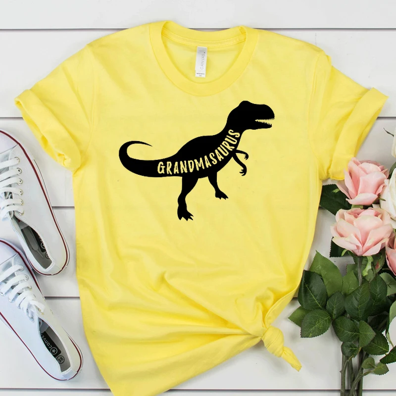 Рубашки Grandmasaurus с принтом динозавра женские смешная хлопковая Футболка Юрского