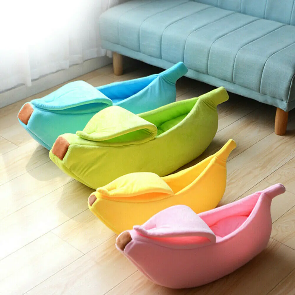 Милый спальный мешок для кошек банановая форма кошка собака щенок гнездо кровать