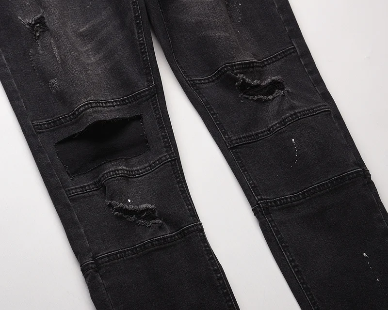 

2020 New Ripped Splash-ink Jeans Retro Sports Jeans Breathable Fabrics Sports Style Pants Men Women Jeans Casual