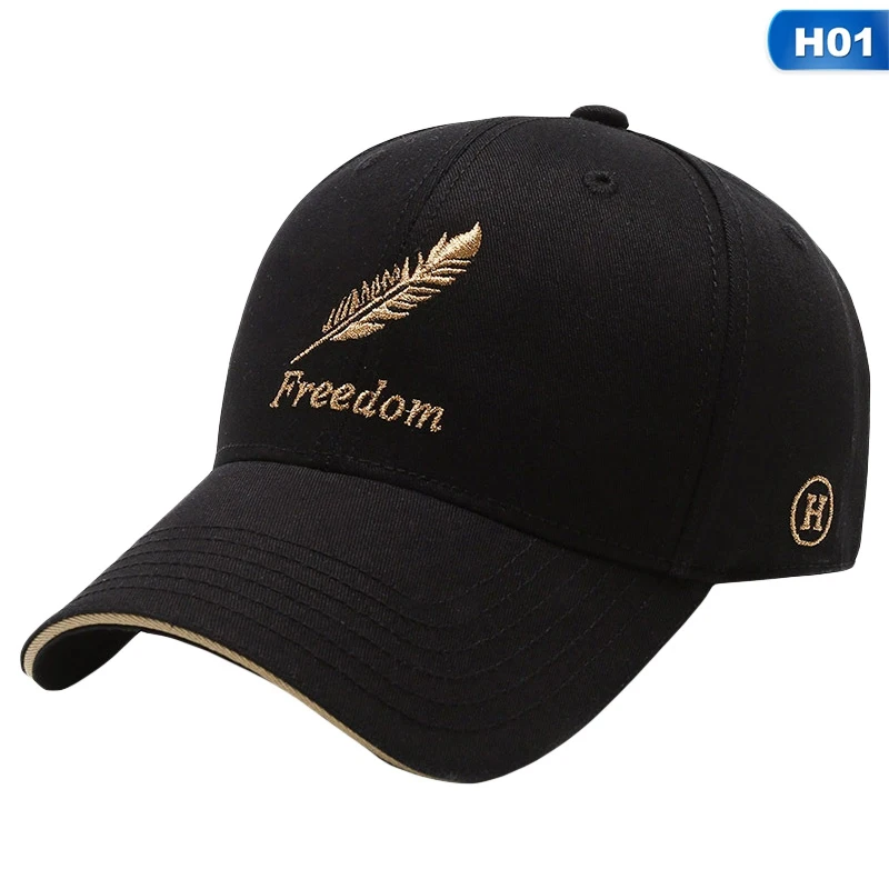 

2021 Outdoor Baseball Cap New Neutral Cotton Feather Embroidery Snapback Men And Women Hat Fashion Sports Hat