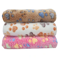 plush warm soft pet blanket winter dog cat bed mat foot print sleeping mattress small medium dogs cats coral fleece pet supplies