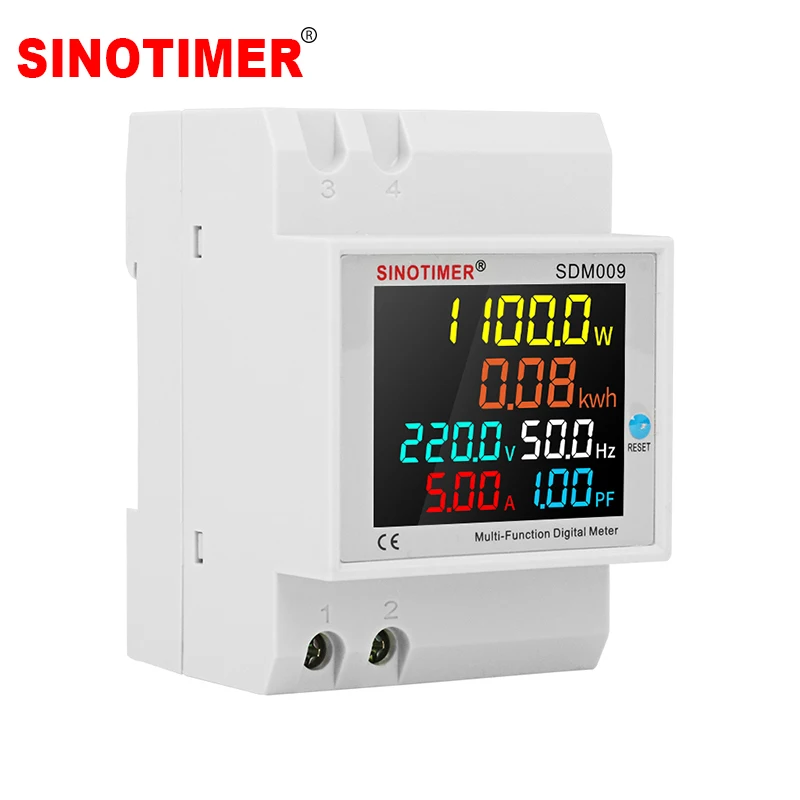 Din Rail LCD Digital Voltmeter Voltage Current Power Wattmeter Electric Energy kWh Meter Frequency Volt Amp Monitor AC 220V 110V |