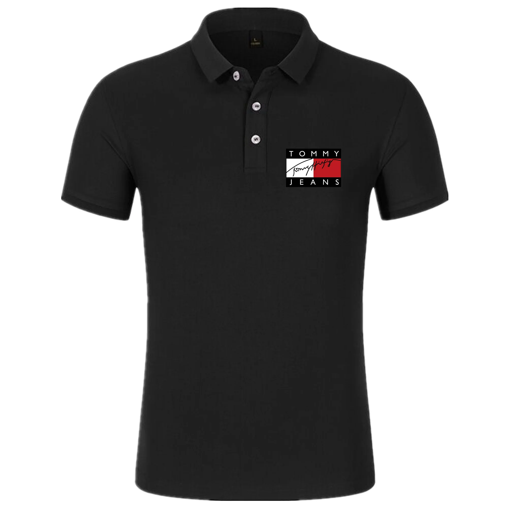

2021 New Men's Polo Short Sleeve Classic Print Men's Polo Shirt Classic Pure Color Printed Short Sleeve Top