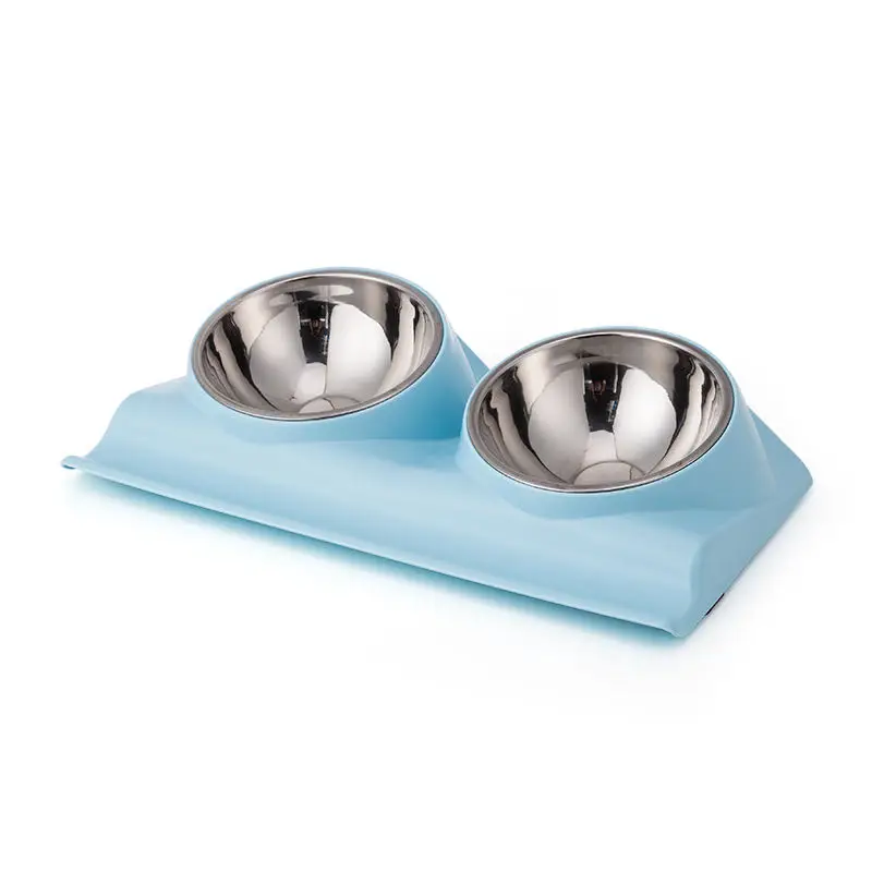 

Stainless Steel Double Dog Cat Bowls Splash-proof Pet Food Water Feeder For Dog Puppy Cats Pets Supplies Feeding Dishes Pet Bowl