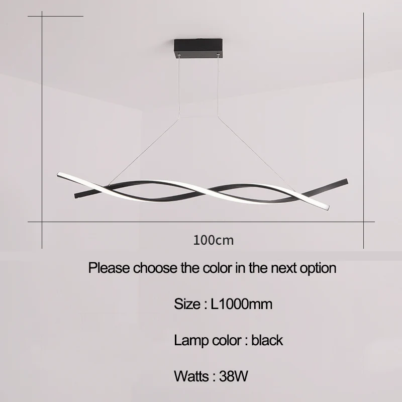 L 1000mm Black 800/1000/1200 мм современные светодиодные подвесные светильники лампы из фибролитов средей плотности кухни номер домашнего матовый белый/серый передача подвесной потолочный светильник - Цвет корпуса: L 1000mm Black