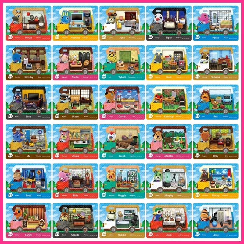 

1~30 Welcome Series Animal Croxxing Ntag215 Chip Card Work For New Leaf NFC Printing RV Car Card Julia Ketchup