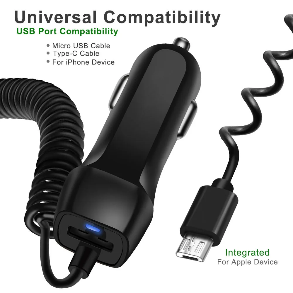 Мини быстрая зарядка для автомобиля с двумя USB-портами для телефона 5V 2.1A Универсальная для Huawei Mate30 Pro P30 Honor 20 V30 on.