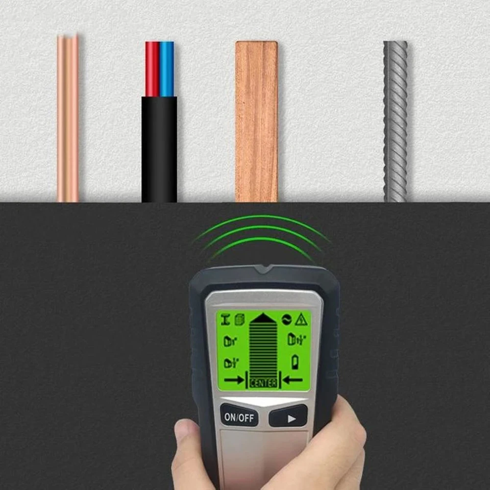 Электронный детектор. 4in1 Digital stud Center Finder Wall Metal AC Live wire Detector Scanner Tool. Настенный детектор. Детектор с электронным дисплеем. Сканер настенный.