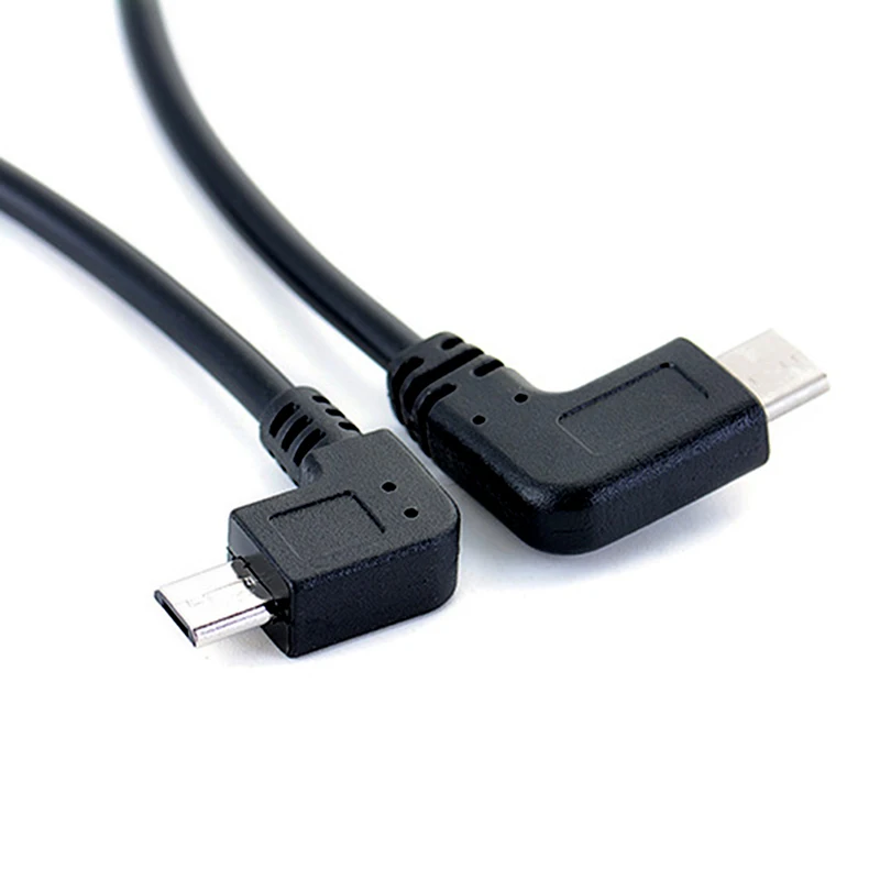 Преобразователь кабеля с левым углом 90 градусов Micro USB 5Pin папа на Type-C OTG адаптер