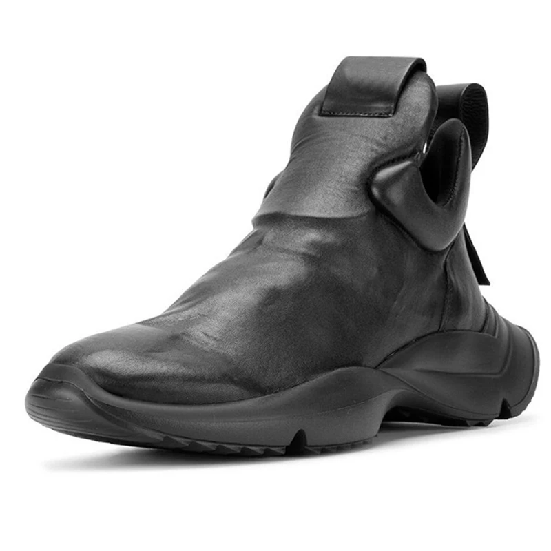 Мужские кожаные ботинки повседневные до щиколотки спортивная обувь с высоким