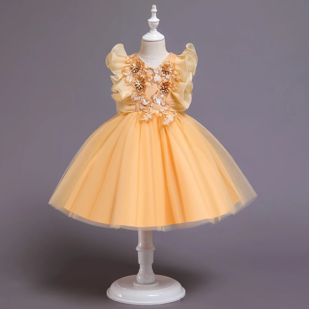 

Girl Baby Dress Birthday Party Princess Tutu Wedding Children's Costume Beautiful Cloth Summer Spring Super Quality True Beauty