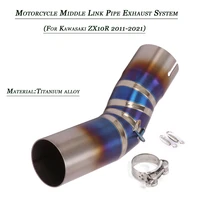 motorcycle mid link pipe delete replace original refit lossless connect 51mm exhaust muffler pipe for kawasaki zx10r 2011 2021