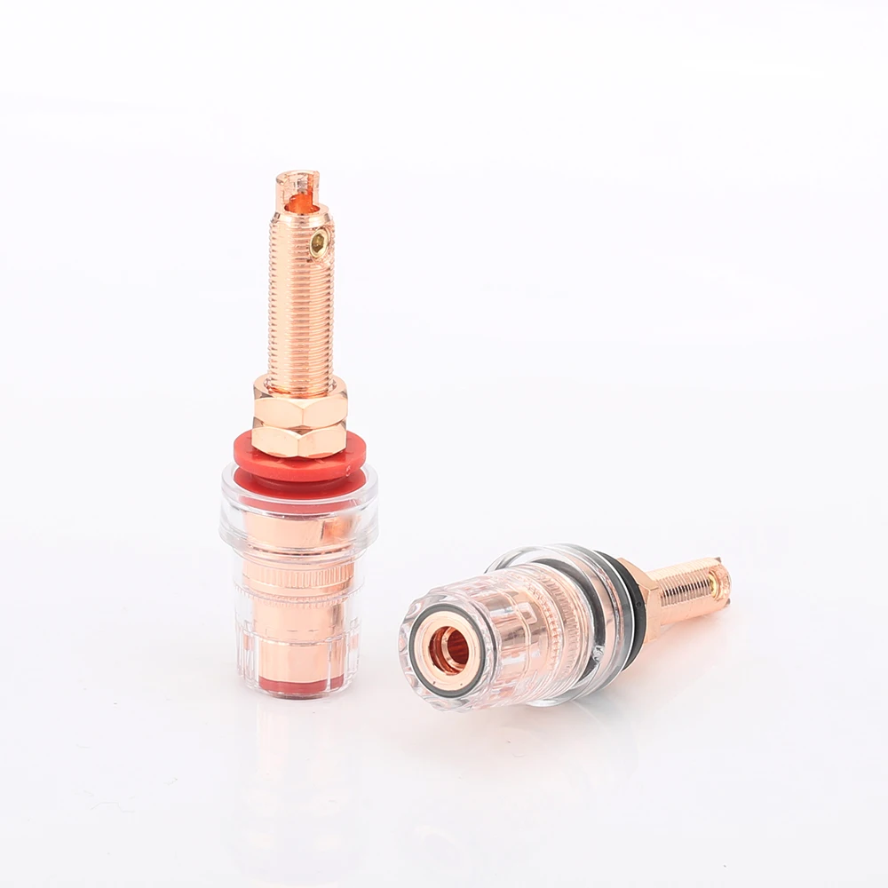 

BP1113 YTER 4Pcs 99.998% Soild Pure Red Coppper Audio Speaker Amplifier Binding Post Terminal 65mm