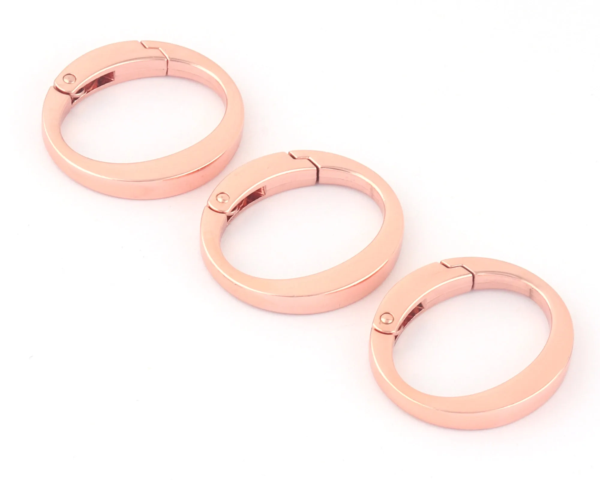 

30mm Rose Gold Round Ring Spring Snap Hook Gate O Ring,Metal Purse Hardware Webbing Bag Clasp Spring Buckle for Handbag Supplies