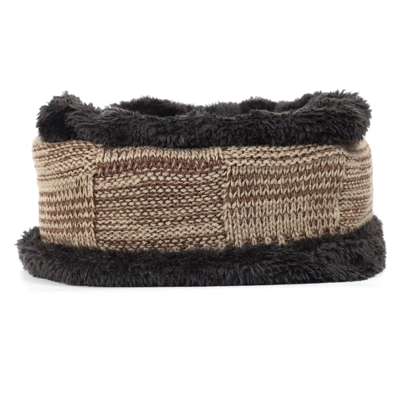 Комплект из 2 предметов зимняя шапочка-шарф теплая вязаная шапка толстая