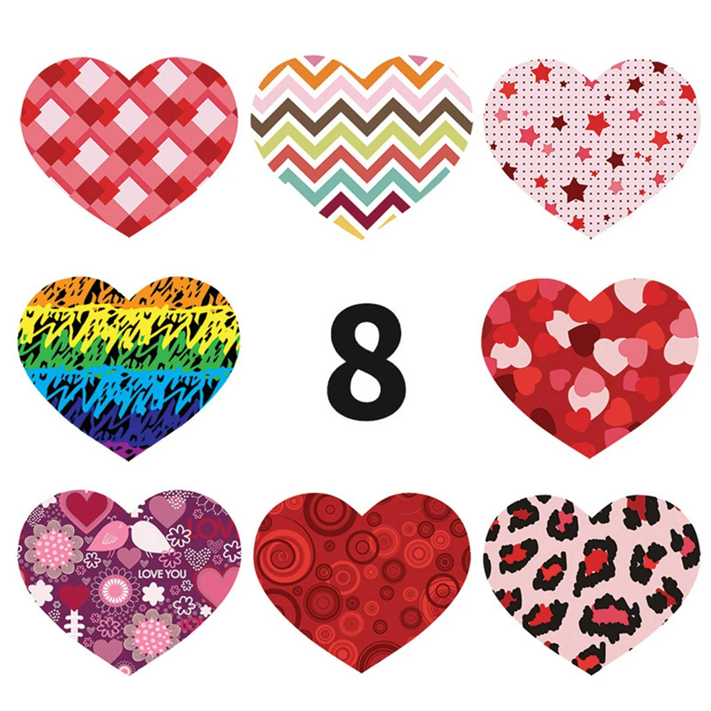 

500pcs/roll Heart Shaped Sticker Labels Love Heart Stickers Valentine's Stickers for Package, Wedding Decoration, Stationery