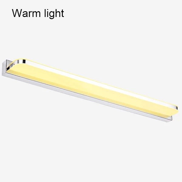 Warm light Водонепроницаемый светодиодный настенный светильник Акрил зеркальный светильник Ванная комната Светильник Санузел настенный светильник скандинавские современные комод туалетный столик светильник 40/45/50/60 см - Цвет абажура: Warm light