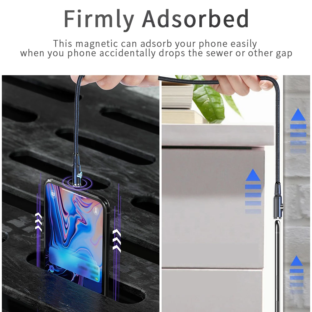 Магнитный USB кабель с двумя разъемами для iPhone Samsung магнитное зарядное устройство