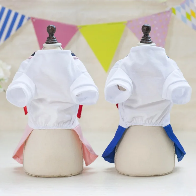 

Uniform Pet Fashion Dog Dress Bow Tie Summer Dog Clothes Chihuahua Yorkie Dog Party Skirts N06