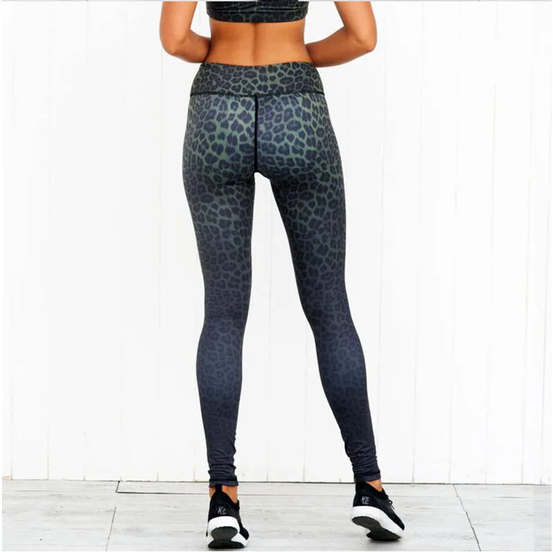 Сексуальные женские штаны для йоги 2019 Фитнес Леггинсы Леопардовый принт