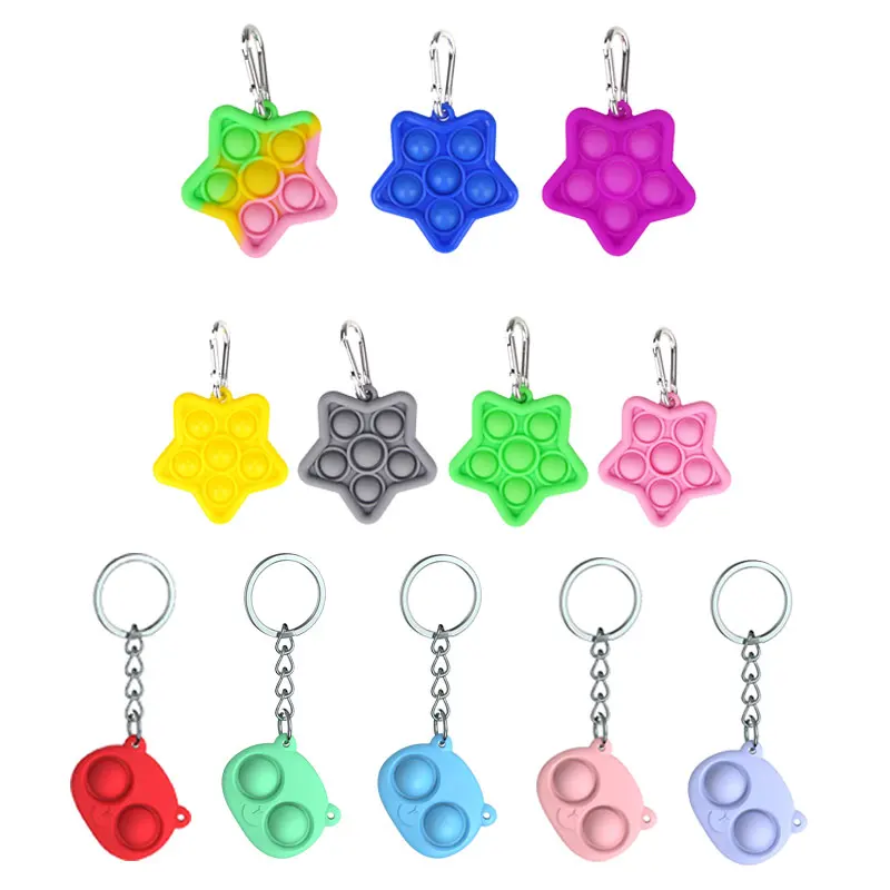 

Mini Bear Push Bubble Sensory Toy Keychain Fidget Autism Pressure Reliever Toy Antistress Toys for Childern Adult Gifts