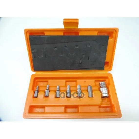Набор Бит Вставок Шестигранных 3/8 30мм С Держателем 1/2&quot Dr 7 Предметов В Кейсе (At B