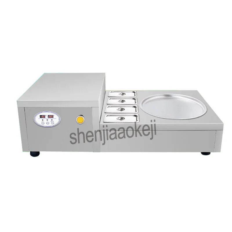 

Stainless steel single circle wok yogurt machine deep frying ice roll machine commercial desktop frying icecream machine220v740w
