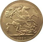 Копия 24-каратного золотого покрытия 1911, Великобритания, 2 фунта, Джордж В, монеты