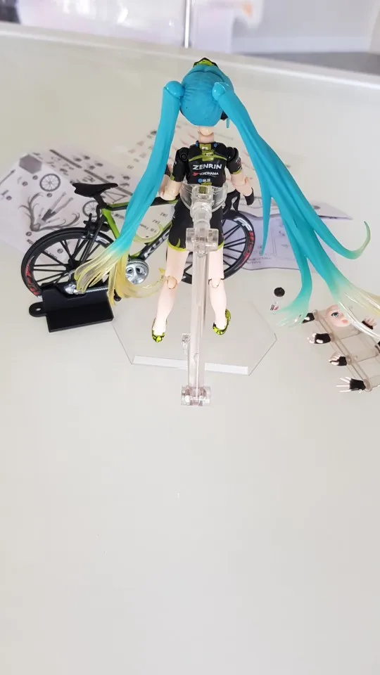 Хацунэ Мику Figma 307 гоночный Мику teaomuyo поддержка ver. ПВХ фигурка Коллекция Модель игрушки 14 см