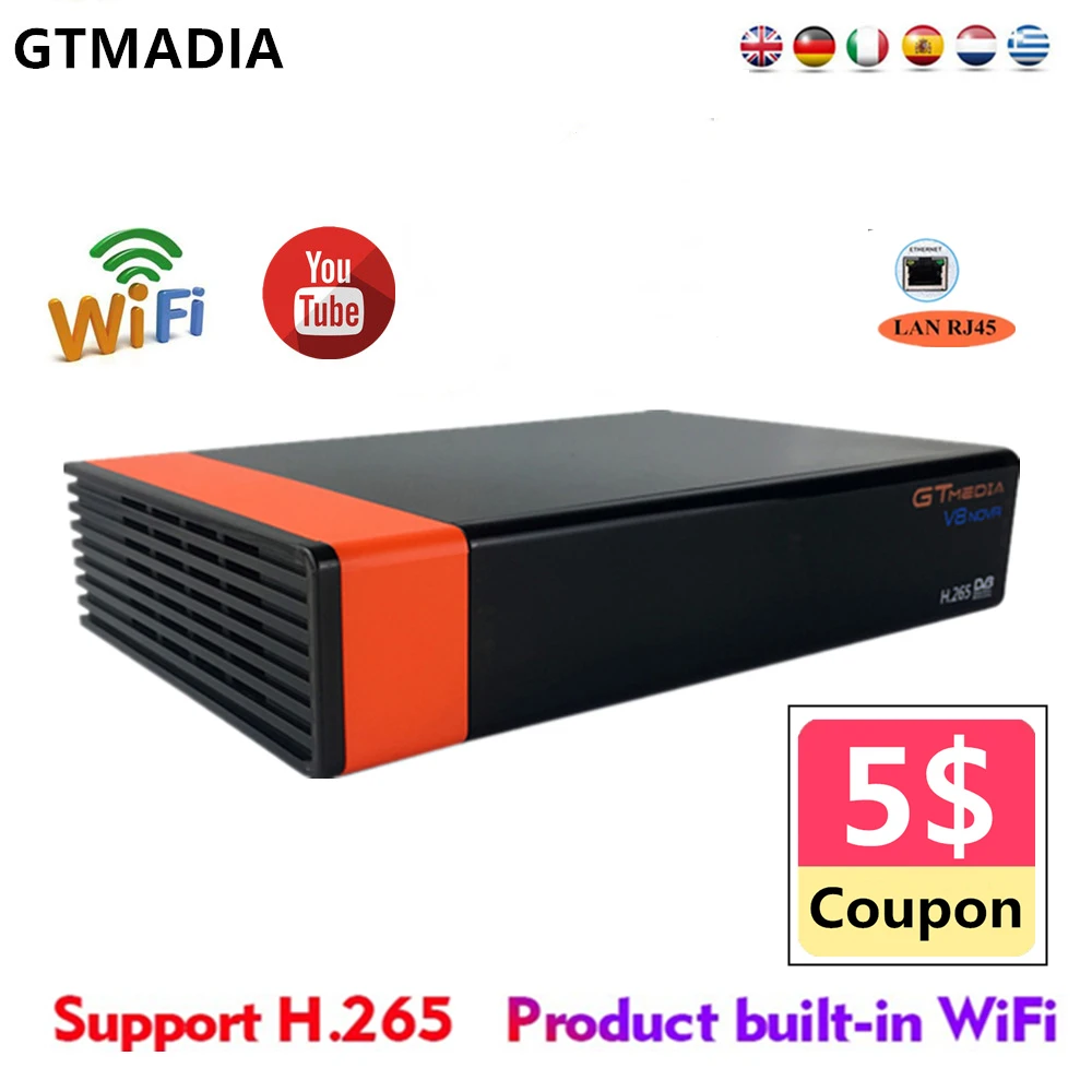 Спутниковый ресивер GTMedia DVB S2 V8 FREESAT европейская и испанская ТВ приставка с
