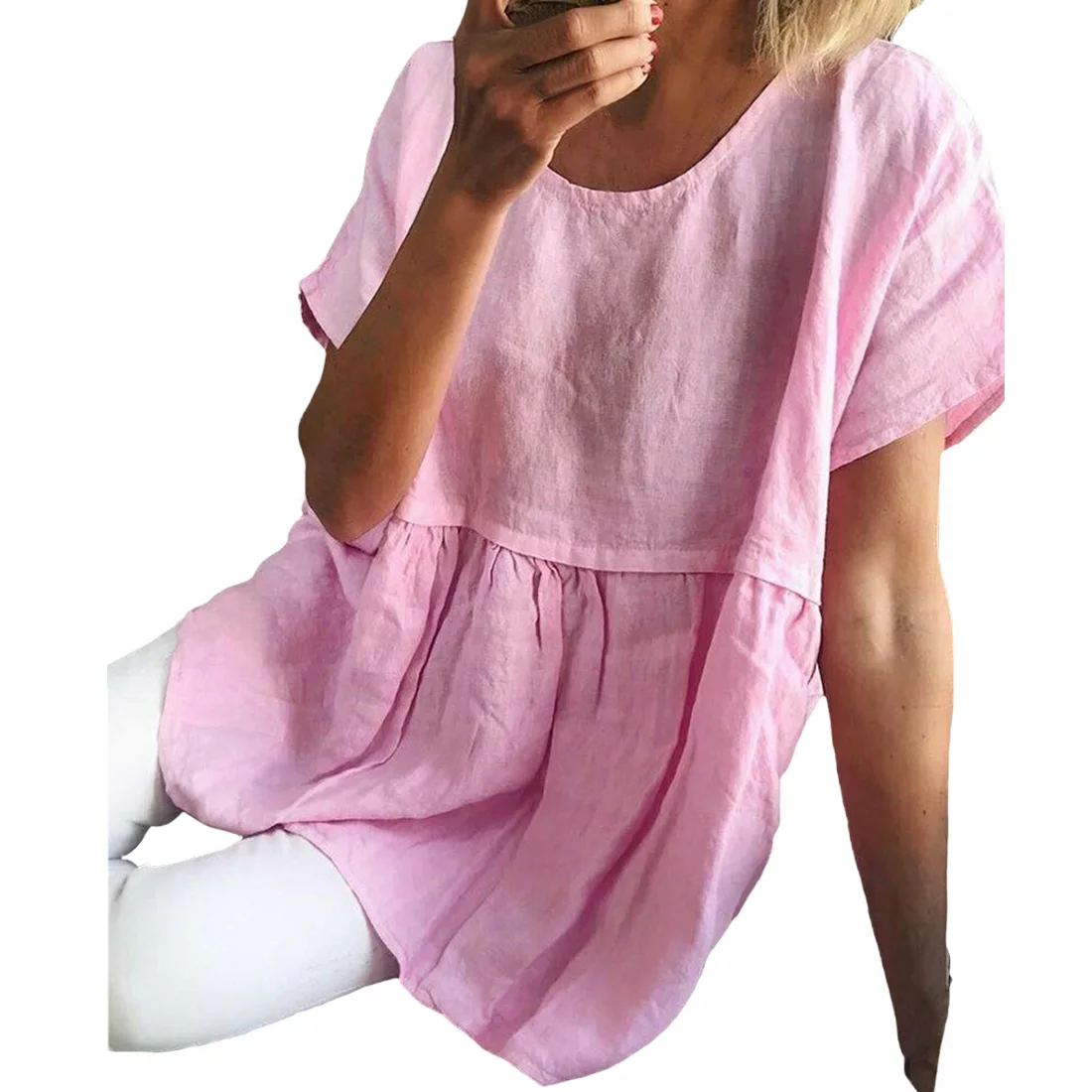 Женские топы повседневные с вырезом лодочкой летние женские свободные