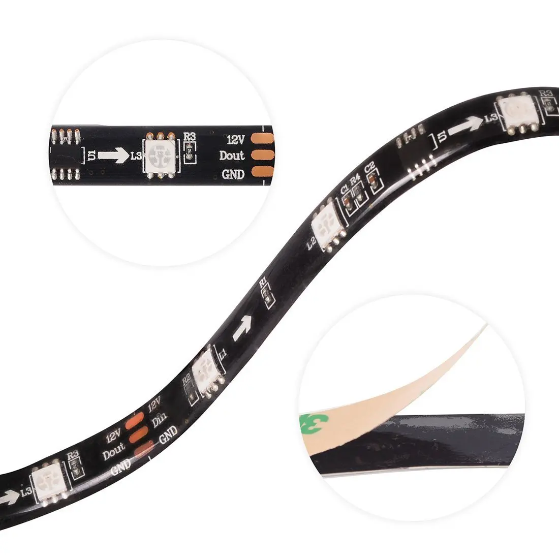 5 м 12 В Magic Home WS2811 IC 5050 RGB Светодиодная лента wi-fiпрограммируемый адресуемый светодиодная точечная лампа IOS Android Alexa Google полоса набор