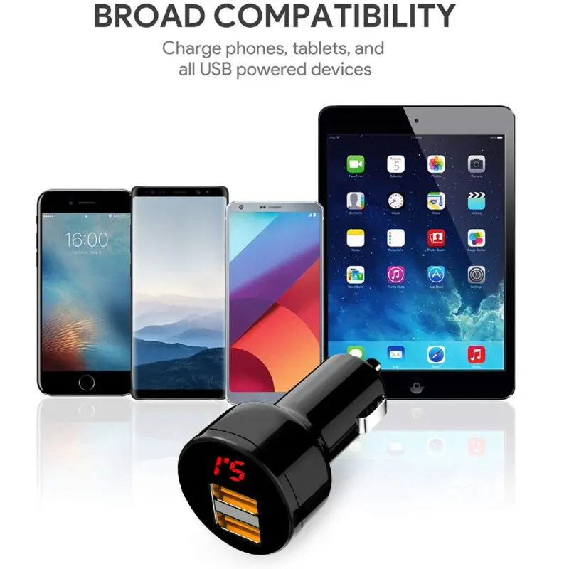 Зарядное устройство для автомобильного прикуривателя 12 В/24 В два порта 3 1 А USB