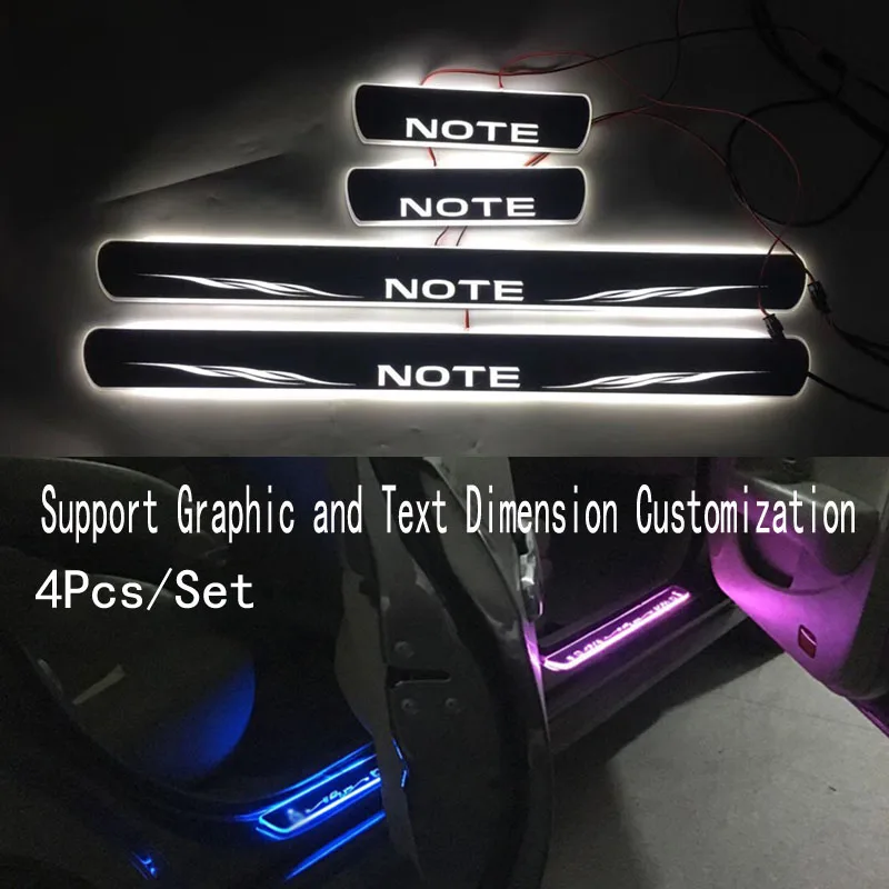 4 шт./для примечания Динамический светодиодный светильник для двери Накладка на