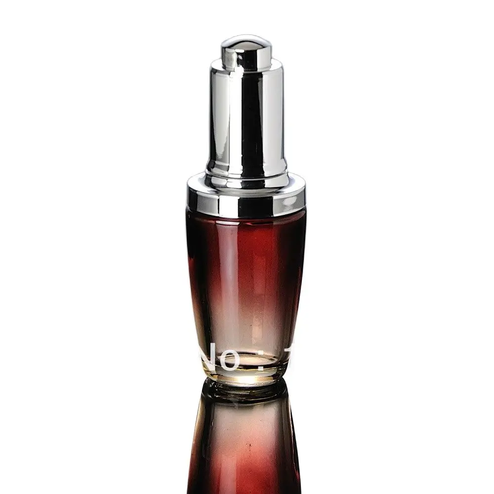 30ML red glass bottle with silver press dropper  for Cosmetic Packaging