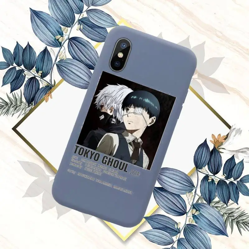 

Tokyo Ghoul Anime pattern shell Phone Case Candy Color for iPhone 6 7 8 11 12 s mini pro X XS XR MAX Plus