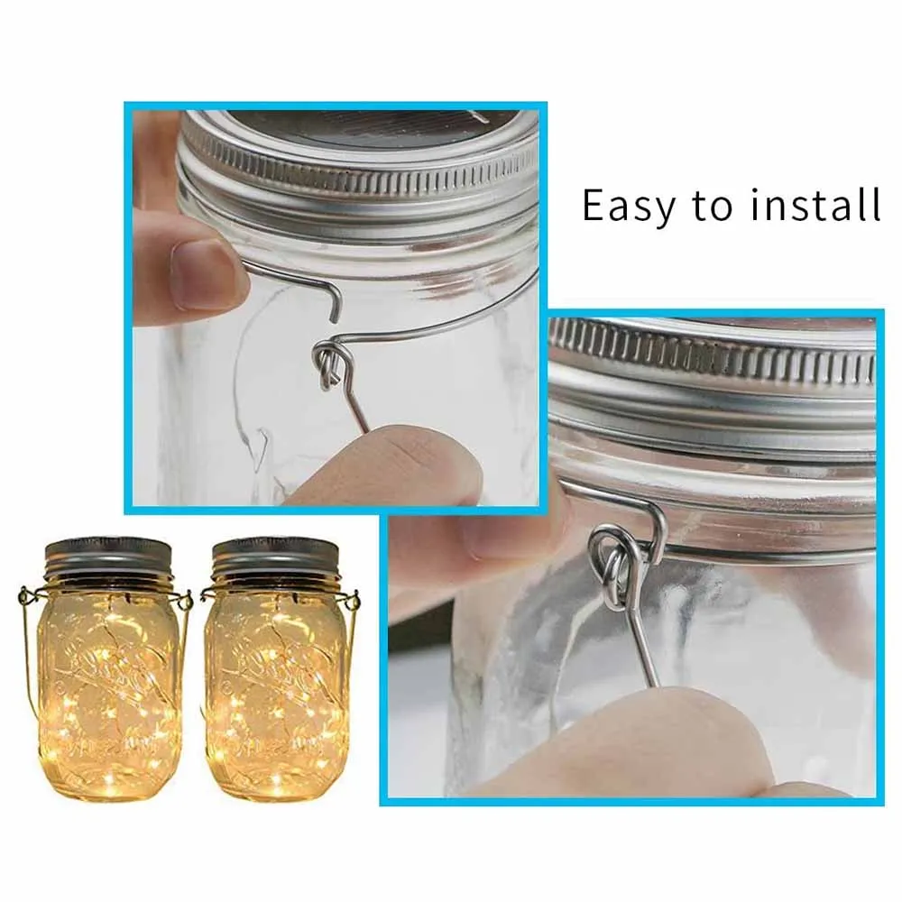 

12pcs Stainless Steel Mason Jar Hook Wire Handle Hanging Mason Ball Jar Jar Can Wedding Garden Porch Decora