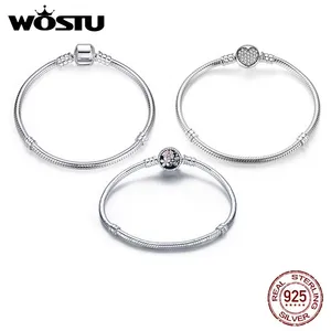 Роскошный оригинальный браслет из серебра 925 пробы с цепочкой в виде змеи, браслет для женщин, аутентичный Шарм, ювелирных изделий, подарок XCHS902