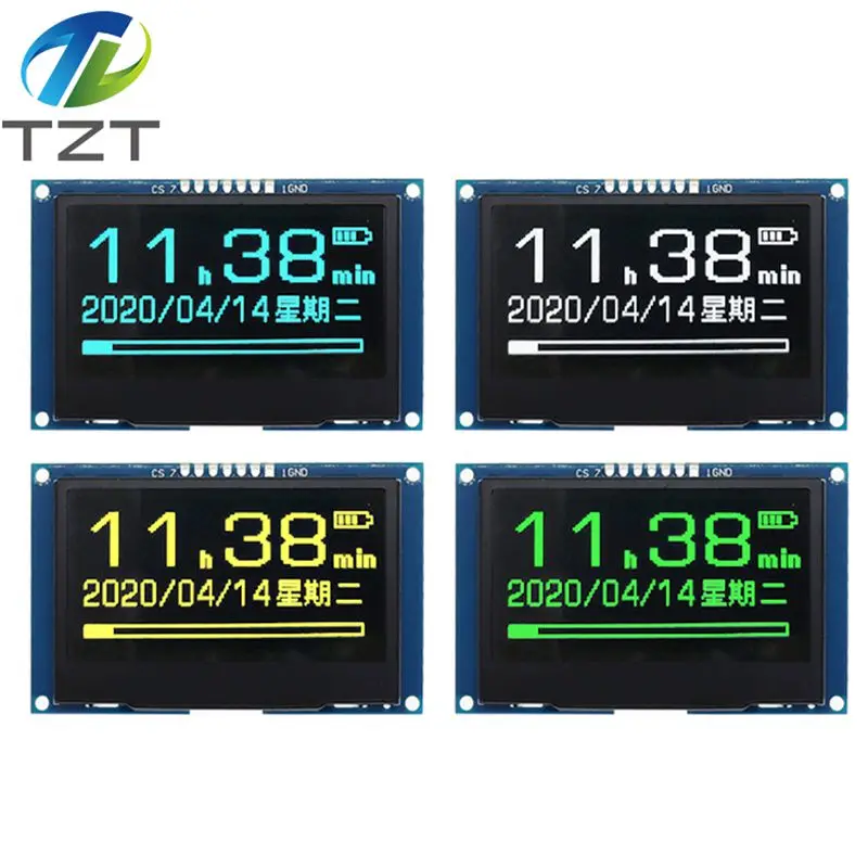 TZT 2 4 &quot2 42 дюймов 128x64 OLED ЖК дисплей модуль SSD1309 12864 7 Pin SPI/IIC I2C серийный интерфейс