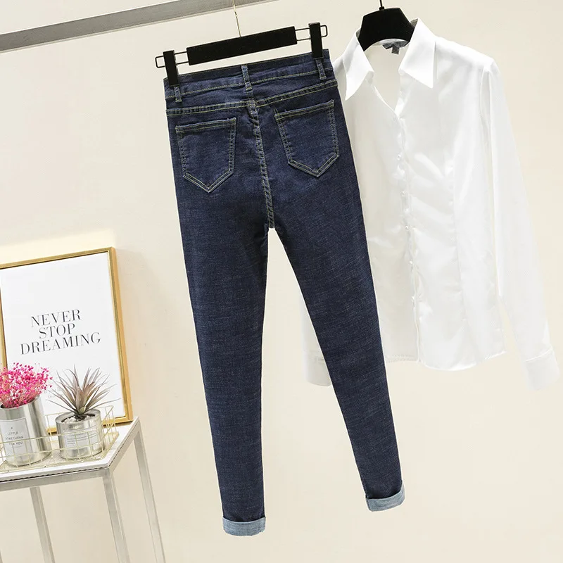 Plus Size 4XL Jeans Women Spring And Autumn 2022 New Korean Thin Black Pants Ankle Length Fat Mm High-waisted Denim Trousers